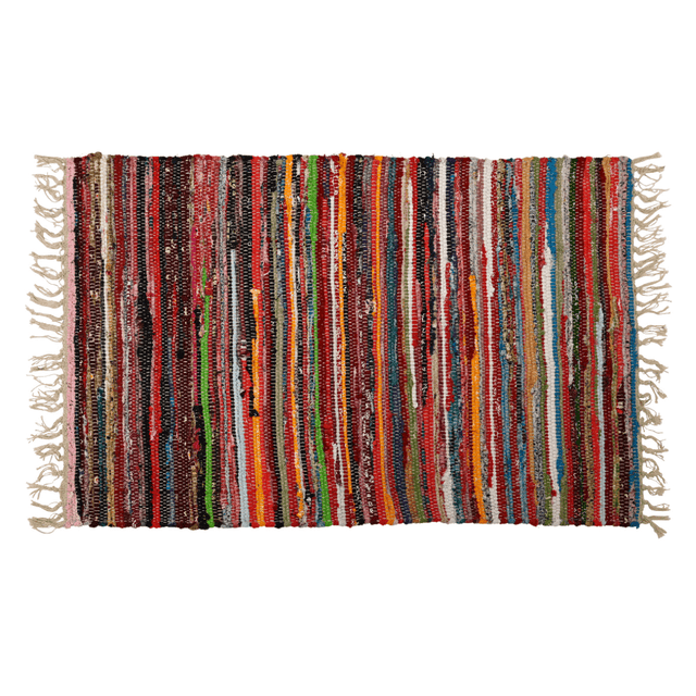 Cotton Multi - Coloured Rag Rug 60 x 90cm - FLOOR/FIRESIDE RUGS - Beattys of Loughrea