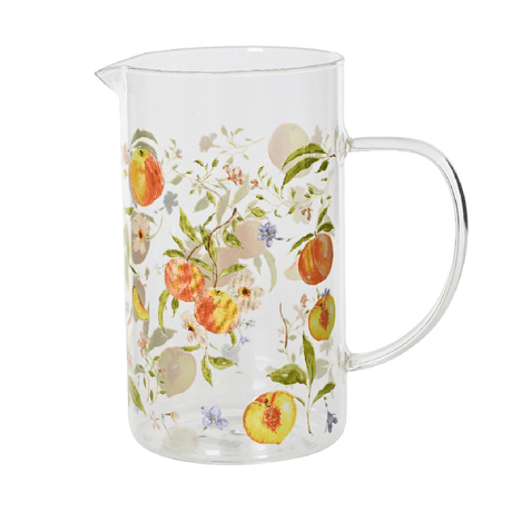 Glass Peach Design Jug - FLOWERPOT/VASE/JUG 1 - Beattys of Loughrea