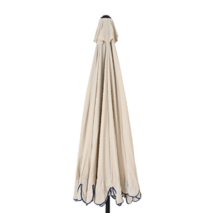 Round 2.7m Scalloped Garden Umbrella Parasol Off White - PARASOLS - Beattys of Loughrea