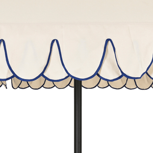 Round 2.7m Scalloped Garden Umbrella Parasol Off White - PARASOLS - Beattys of Loughrea