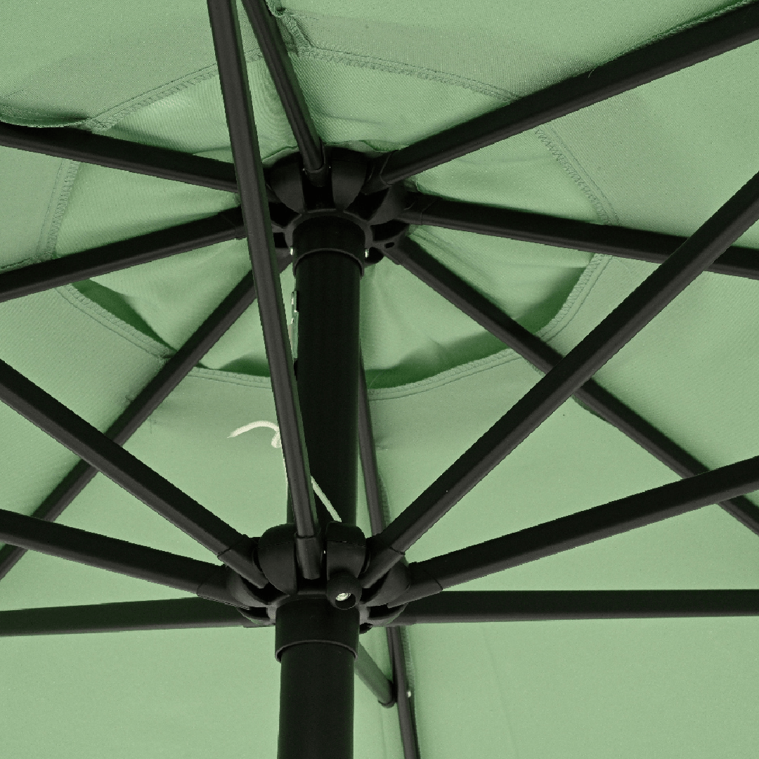 Round 2.7m Scalloped Garden Umbrella Parasol Green - PARASOLS - Beattys of Loughrea
