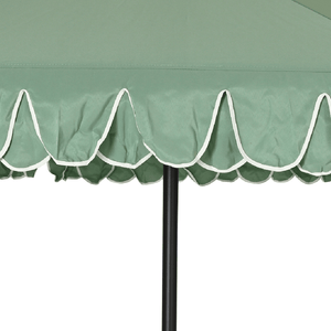 Round 2.7m Scalloped Garden Umbrella Parasol Green - PARASOLS - Beattys of Loughrea
