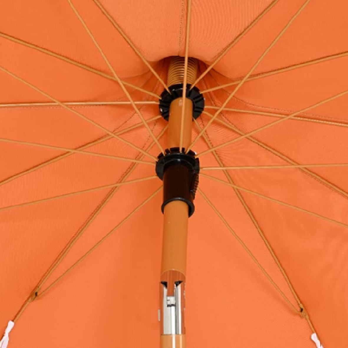 Two Tone Luxury Scalloped Parasol Coral 2m - PARASOLS - Beattys of Loughrea