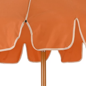 Two Tone Luxury Scalloped Parasol Coral 2m - PARASOLS - Beattys of Loughrea