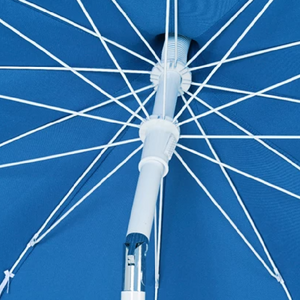 Two Tone Luxury Scalloped Parasol Blue 2m - PARASOLS - Beattys of Loughrea