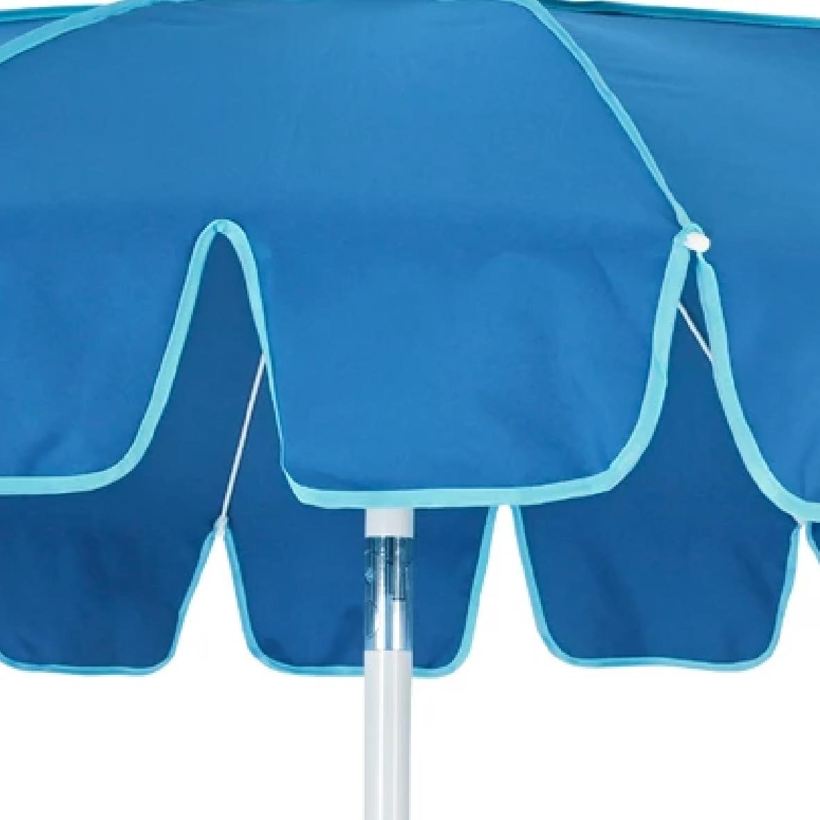 Two Tone Luxury Scalloped Parasol Blue 2m - PARASOLS - Beattys of Loughrea