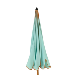 Two Tone Luxury Scalloped Parasol Aqua 2m - PARASOLS - Beattys of Loughrea