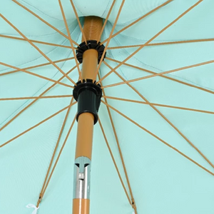 Two Tone Luxury Scalloped Parasol Aqua 2m - PARASOLS - Beattys of Loughrea