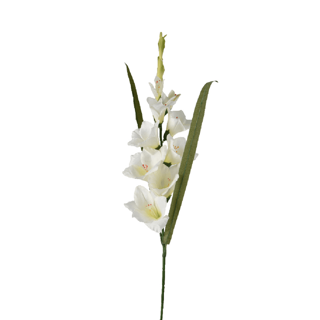 Gladiolus Flower on Stem Polyester White - FLOWERS - PAPER/PLASTIC - Beattys of Loughrea