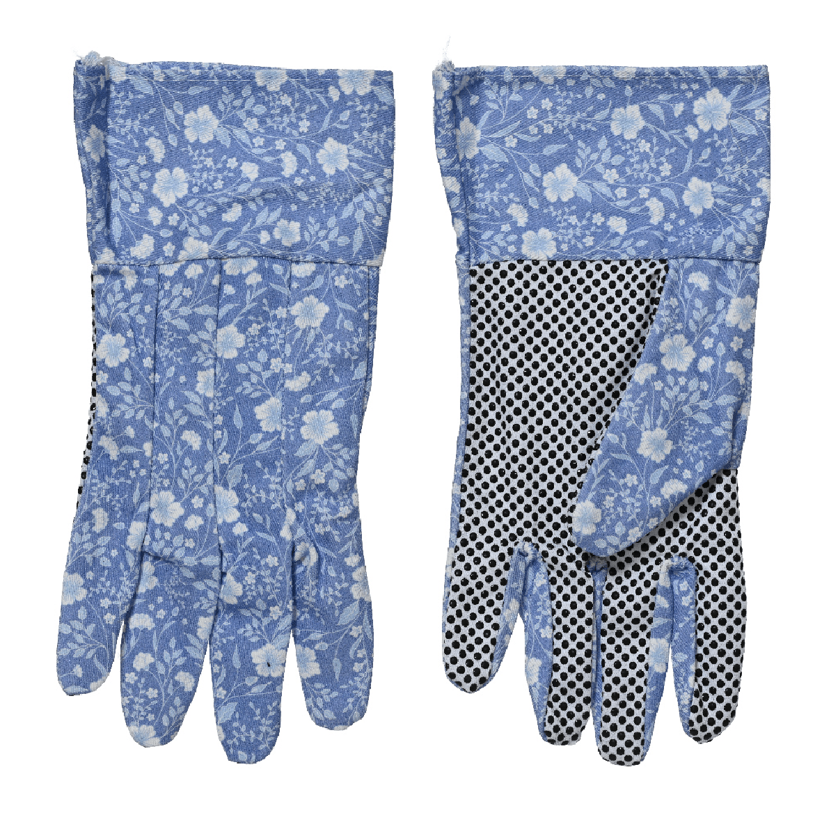 Blue Floral Cotton Garden Gloves - GARDEN GLOVES ,APRONS, KNEE PADS, GARDEN PEGS - Beattys of Loughrea