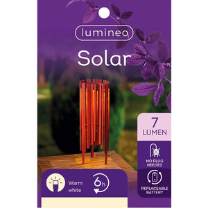 Lumineo Solar Metal Lamp Brick Red 18 x 47cm - GARDEN ORNAMENTS INCL SOLAR - Beattys of Loughrea