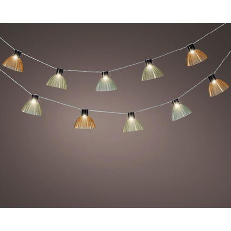 Lumineo Solar LED Grooved Lampshade Garland 4.5m – Warm White - LED STRING DECO LIGHTS (NOT XMAS) - Beattys of Loughrea