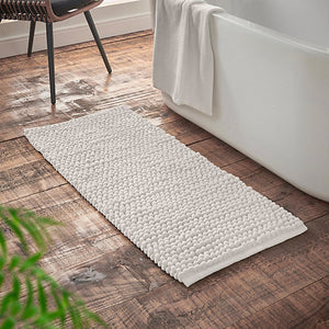Catherine Lansfield Bianca Aspen Bobble 50 x 120 cm Bath Runner White