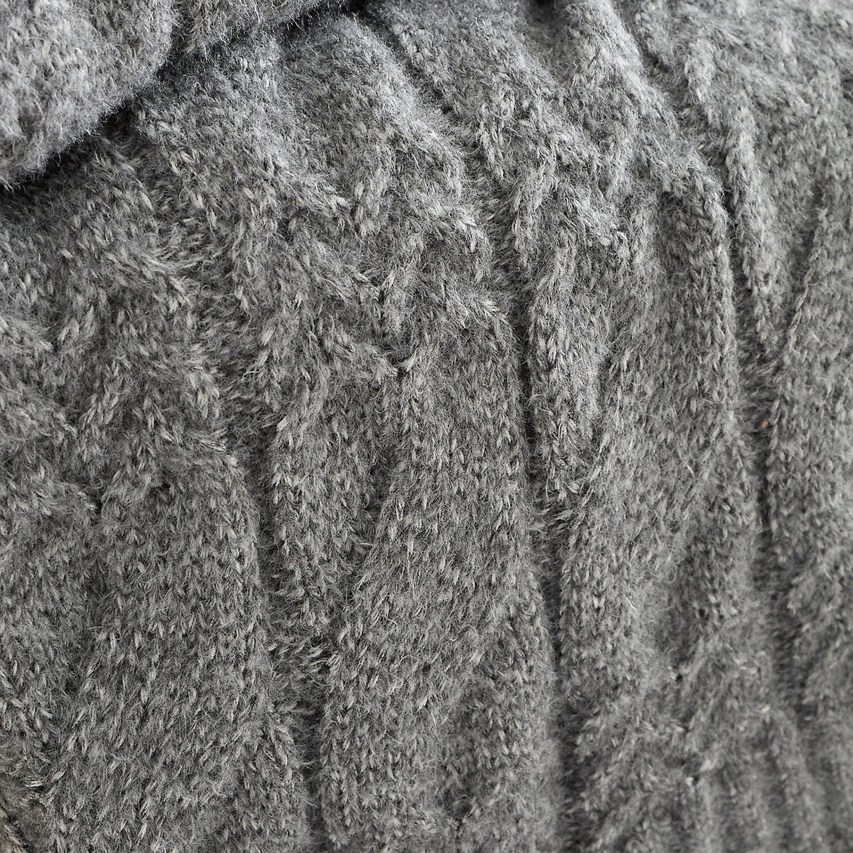 Bianca Cable Knit Blanket Throw – Grey (130x170cm) - THROWS/BLANKETS - Beattys of Loughrea