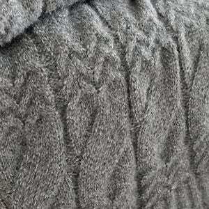 Bianca Cable Knit Blanket Throw – Grey (130x170cm) - THROWS/BLANKETS - Beattys of Loughrea