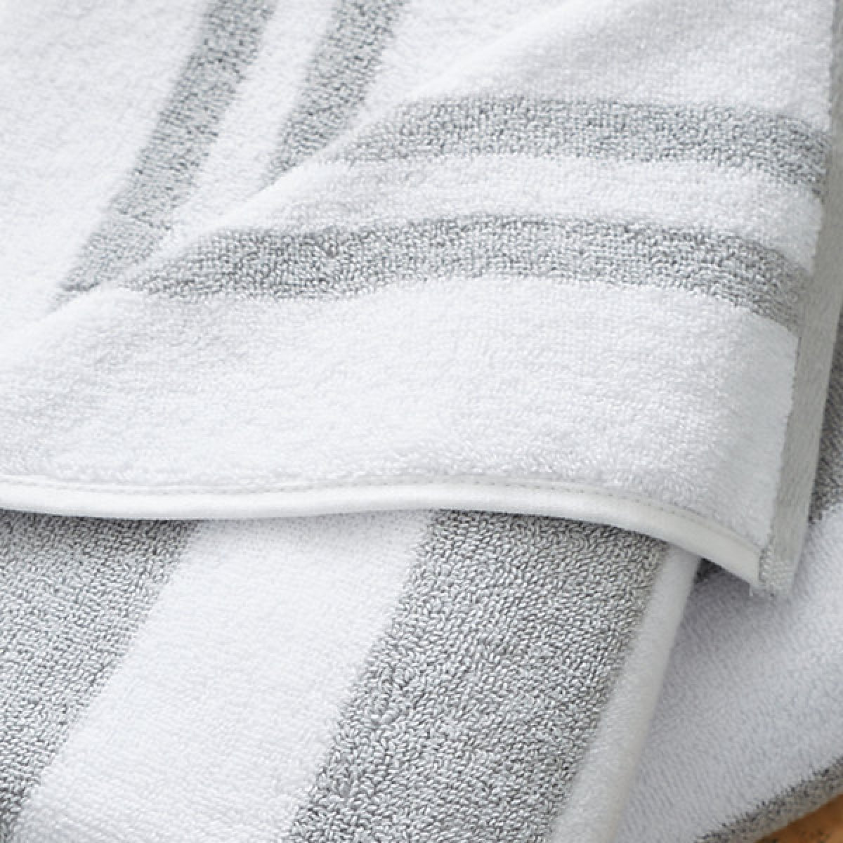 Bianca Fine Linens Reversible Stripe Cotton Jacquard Bath Towel Grey - TOWELS FACECLOTHS - Beattys of Loughrea