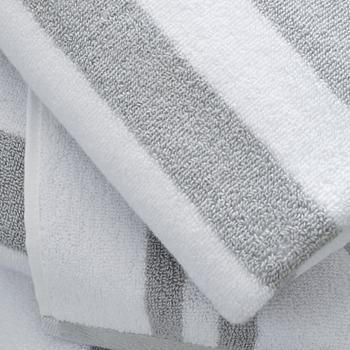 Bianca Fine Linens Reversible Stripe Cotton Jacquard Bath Towel Grey - TOWELS FACECLOTHS - Beattys of Loughrea