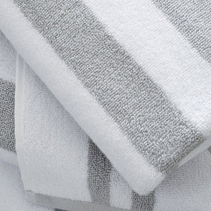 Bianca Fine Linens Reversible Stripe Cotton Jacquard Bath Towel Grey - TOWELS FACECLOTHS - Beattys of Loughrea