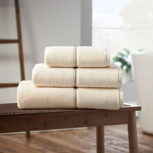 Bianca Fine Linens Zero Twist Satin Stitch Cotton 100 x 150cm Bath Sheet Cream