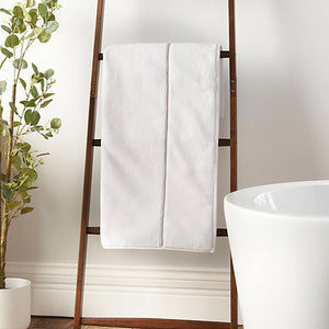 Catherine Lansfield Bianca Fine Linens Zero Twist Satin Stitch Cotton 100 x 150cm Bath Sheet White
