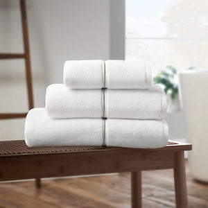 Catherine Lansfield Bianca Fine Linens Zero Twist Satin Stitch Cotton 100 x 150cm Bath Sheet White