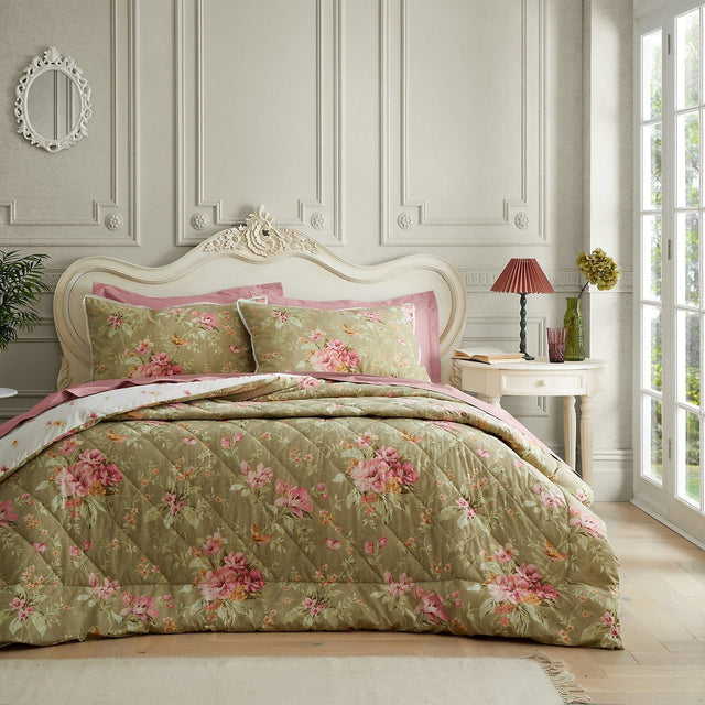 Bridgerton by Catherine Lansfield – Penelope Floral Bedspread Throw - BED SPREADS/COVERS/QUILTS - Beattys of Loughrea