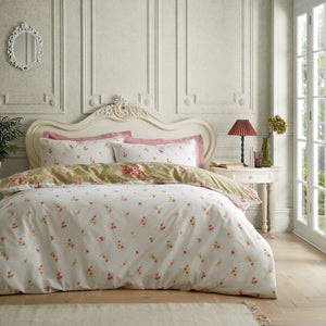 Bridgerton by Catherine Lansfield – Penelope Floral Reversible Duvet Set Double - DUVET COVERS - Beattys of Loughrea