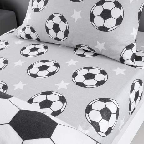 Catherine Lansfield Brushed Football Stars Fitted Sheet Single - SHEETS/VALANCE/MATTRESS COVER - Beattys of Loughrea