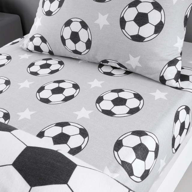 Catherine Lansfield Brushed Football Stars Fitted Sheet Single - SHEETS/VALANCE/MATTRESS COVER - Beattys of Loughrea