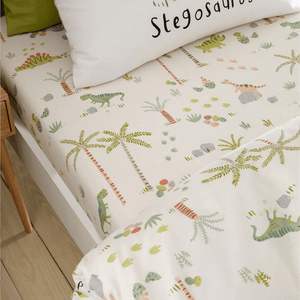Catherine Lansfield Sleepy Dino Fitted Sheet Single - SHEETS/VALANCE/MATTRESS COVER - Beattys of Loughrea