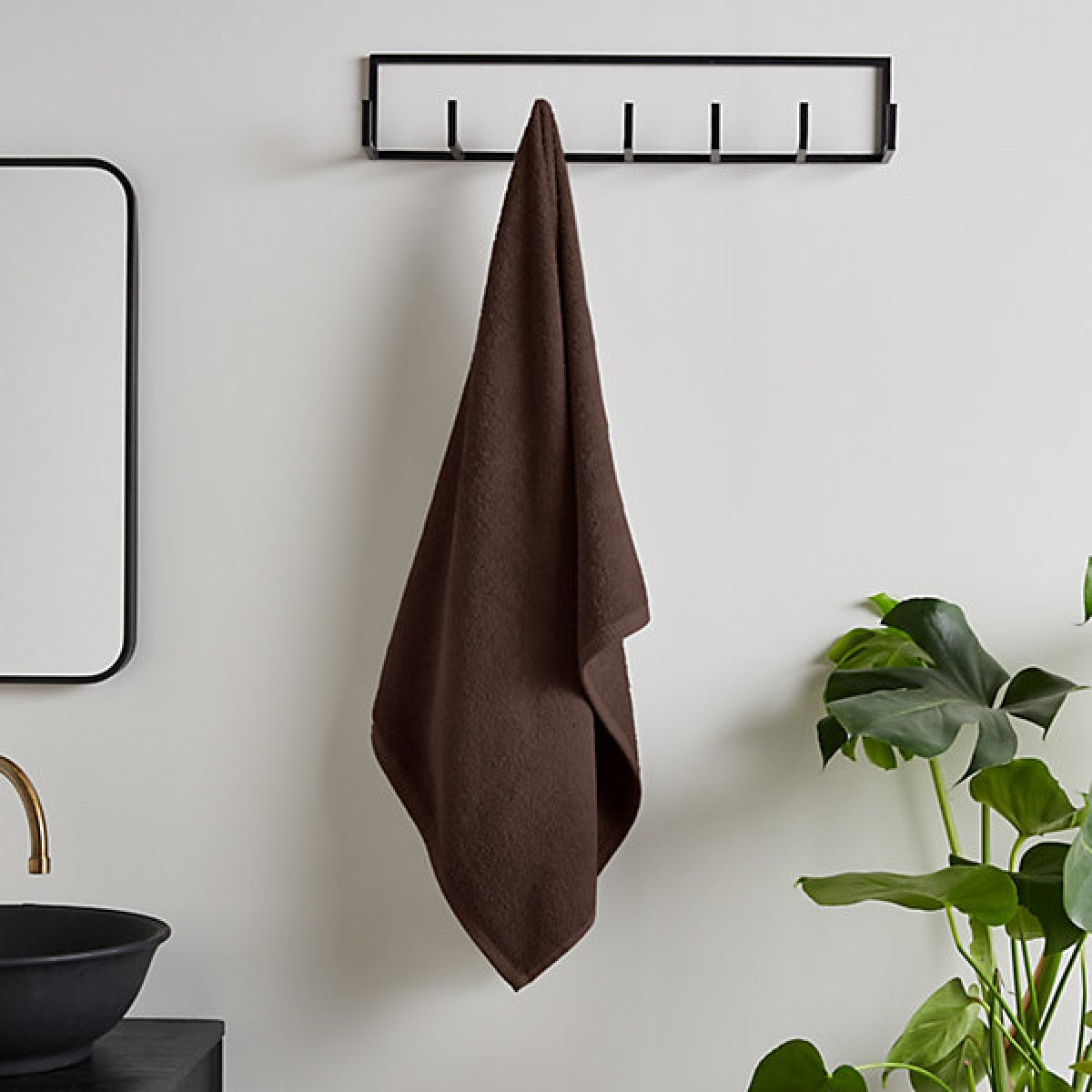 Catherine Lansfield Quick Dry Cotton 90 x 140 cm Bath Sheet Chocolate