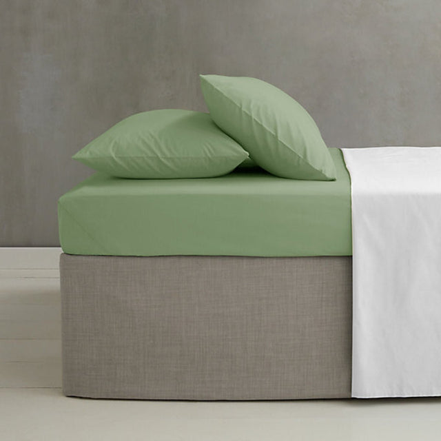 Catherine Lansfield Easy Iron Percale Combed King Size Fitted Sheet 35cm Depth Sage Green - SHEETS/VALANCE/MATTRESS COVER - Beattys of Loughrea