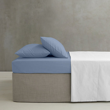 Catherine Lansfield Easy Iron Percale Combed King Size Fitted Sheet 35cm Depth Lansfield Blue - SHEETS/VALANCE/MATTRESS COVER - Beattys of Loughrea