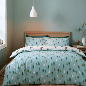 Bianca Brushed Cotton Snowy Penguin Reversible Duvet Cover Set Double - DUVET COVERS - Beattys of Loughrea