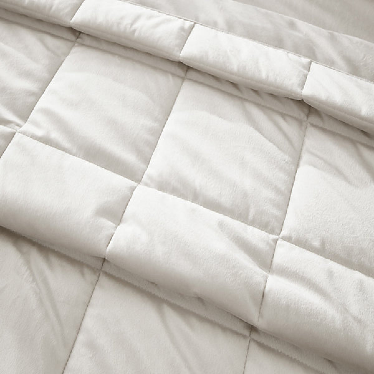 Catherine Lansfield Kingsley Matt Velvet Quilted 220 x 220 cm Bedspread Cream - BED SPREADS/COVERS/QUILTS - Beattys of Loughrea