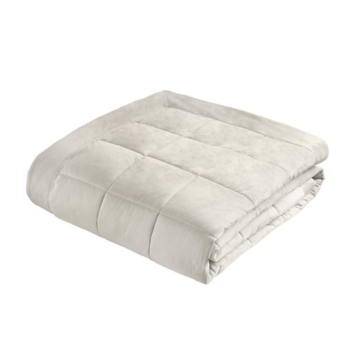 Catherine Lansfield Kingsley Matt Velvet Quilted 220 x 220 cm Bedspread Cream - BED SPREADS/COVERS/QUILTS - Beattys of Loughrea