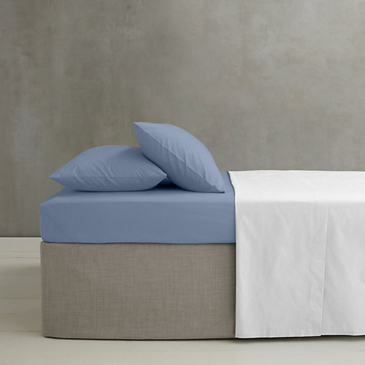 Catherine Lansfield Easy Iron Percale Combed Double Fitted Sheet 35cm Depth Lansfield Blue