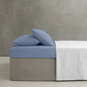 Catherine Lansfield Easy Iron Percale Combed Double Fitted Sheet 35cm Depth Lansfield Blue