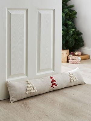 Catherine Lansfield Tufted Christmas Tree Door Draught Excluder – Natural