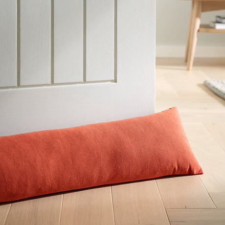 Catherine Lansfield Wilson Velvet Door Draught Excluder Terracotta - CUSHIONS/COVERS - Beattys of Loughrea