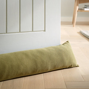 Catherine Lansfield Wilson Velvet Door Draught Excluder Olive Green