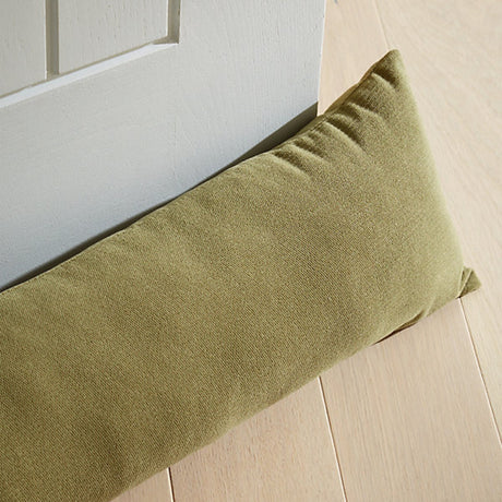 Catherine Lansfield Wilson Velvet Door Draught Excluder Olive Green - CUSHIONS/COVERS - Beattys of Loughrea