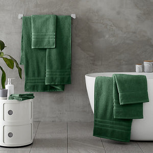 Catherine Lansfield Zero Twist Cotton Face Cloth Pair Forest Green