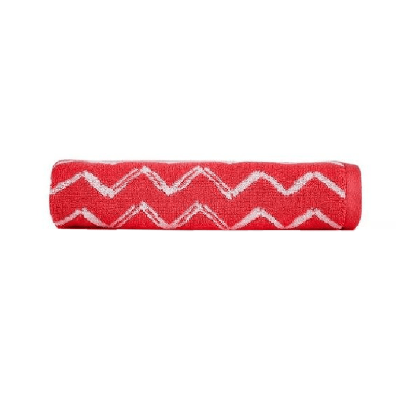 Christy Zig Zag Bath Sheet Coral 90 x 150cm