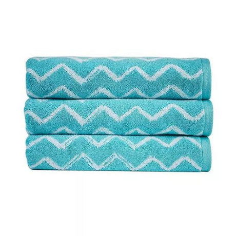 Christy Zig Zag Bath Sheet Aqua 90 x 150cm