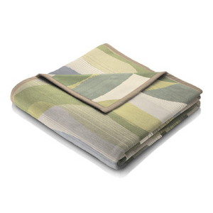 Biederlack Cotton Rich Waves Blanket Grey/Green 140 x 180cm