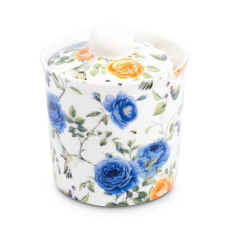 Blue Rosa Covered Sugar Bowl - GENERAL LOOSE WARE - Beattys of Loughrea