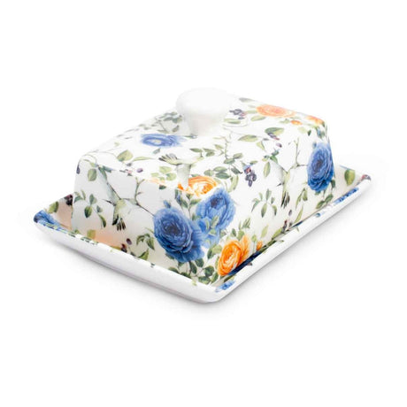 Blue Rosa Butter Dish - GENERAL LOOSE WARE - Beattys of Loughrea