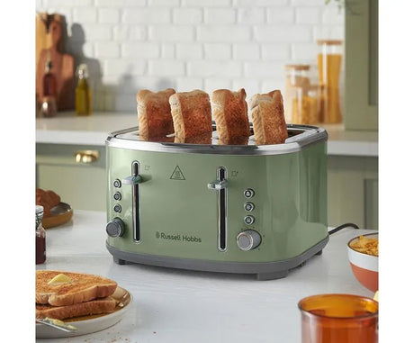 Russell Hobbs Stylevia Sage Green 4 Slice Toaster - 26294 - TOASTERS - Beattys of Loughrea