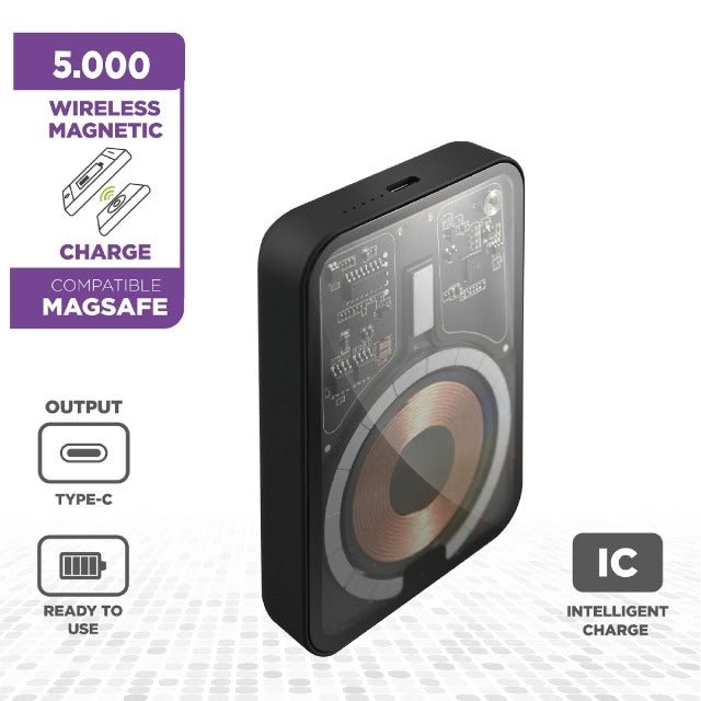 iSnatch Magnetic Wireless Power bank 5000mah - 34.3802.20 - USB PC ACCESSORIES - Beattys of Loughrea